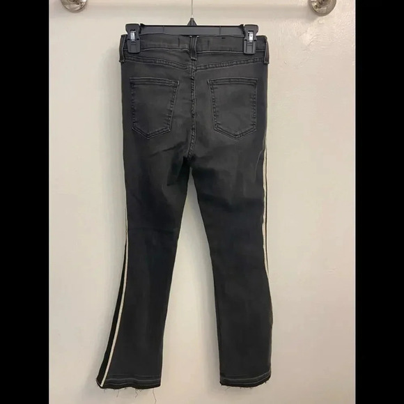 Veronica Beard Carolyn Baby Boot Jeans Smoke Fray Stripe Size 26 - Picture 3 of 8